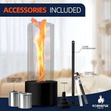 KORNIFUL Tornado Tabletop Fire Pit - Indoor Portable Fireplace