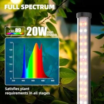 Barrina T10 Vertical Grow Light, 20W 2FT Desk LED Plant Light, Hanging and Standing, Table Top Full Spectrum Grow Lights for Indoor Plants with Stand and On/Off Switch, Ideal for Plants Growth