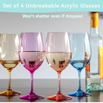 Unbreakable Colored Wine Glasses Perfect for Indoor and Outdoor
