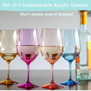 Unbreakable Colored Wine Glasses Perfect for Indoor and Outdoor