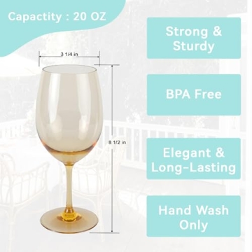 Unbreakable Colored Wine Glasses Perfect for Indoor and Outdoor