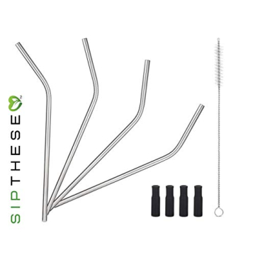Eco-Friendly SipThese 8 pc Stainless Steel Straws Set