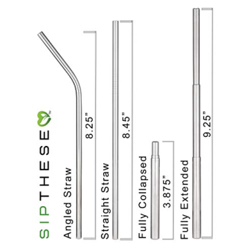 Eco-Friendly SipThese 8 pc Stainless Steel Straws Set