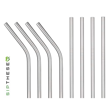 Eco-Friendly SipThese 8 pc Stainless Steel Straws Set