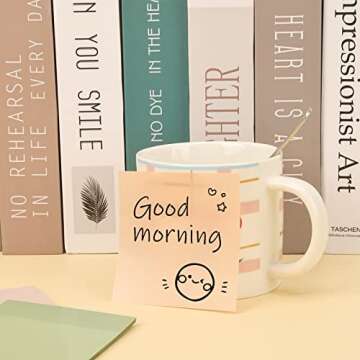 EOOUT Transparent Sticky Notes, 6 Pads 3x3 Inch, 6 Colors Pastel Clear Self-Adhesive Waterproof Translucent Sticky Notes, 300 Sheets, for Bible Tabs, Book Tabs, School Supplies, Office