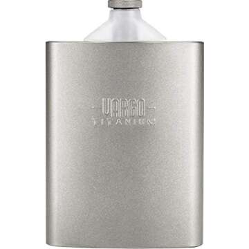 Vargo Titanium Funnel Flask | Integrated Silicone Funnel for Easy Refill | 8 Ounce (240 ml) Capacity | T-447