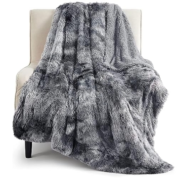Bedsure Fluffy Throw Blanket Gifts for Women Men, Soft Fleece Sherpa Cozy Fuzzy Plush Warm Minky Thi...