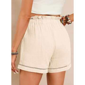 Dokotoo Linen Shorts for Women Cotton Lounge Beach 2024 Spring Fashion Casual Summer Flowy Shorts Tr...