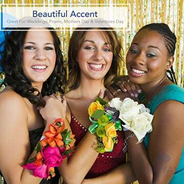 Elastic Corsage Wristlets for Weddings and Events - Set of 20