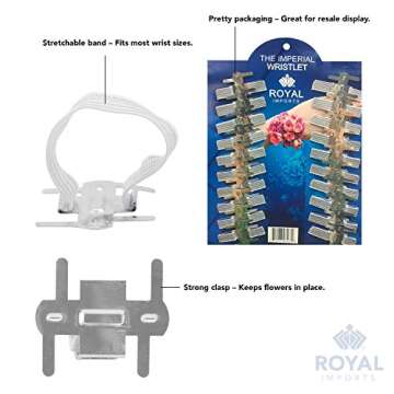 Elastic Corsage Wristlets for Weddings and Events - Set of 20