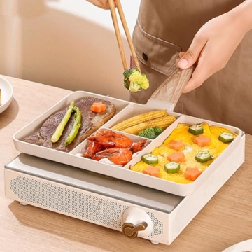 Zerodis Nonstick 4 Section Divided Pan for Healthy Meals