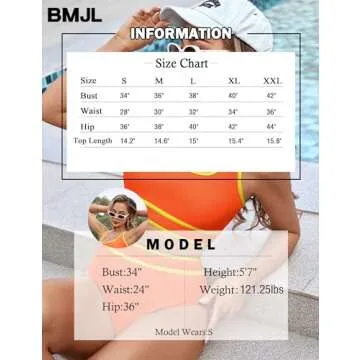 BMJL Women's High Waisted Bikini Sets Sporty Two Piece Swimsuits Color Block Cheeky High Cut Bathing Suits(S,Orange)