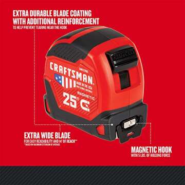 PROREACH 25-Foot CRAFTSMAN Tape Measure for Accurate Measuring