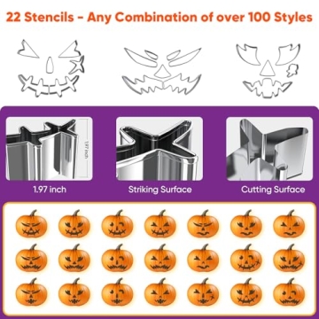 30PCS Halloween Pumpkin Carving Kit with Stencils