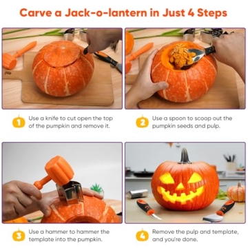 30PCS Halloween Pumpkin Carving Kit with Stencils