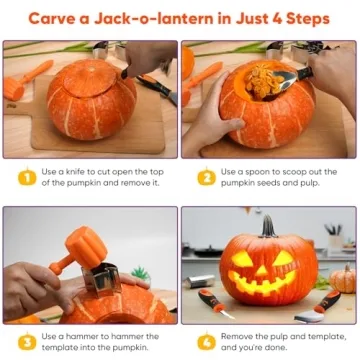 30PCS Halloween Pumpkin Carving Kit with Stencils