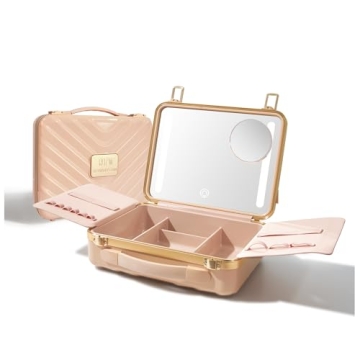 ROWNYEON Light Up Portable Makeup Case - Stylish Organizer with Mirror for Travel