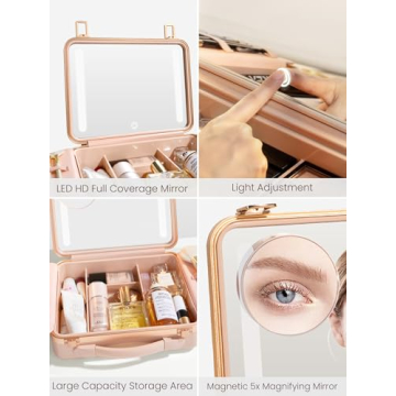 ROWNYEON Light Up Travel Makeup Case for Beauty Lovers
