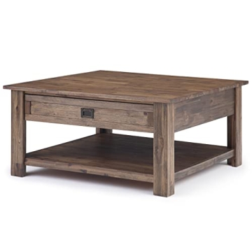 SIMPLIHOME Monroe 38" Rustic Coffee Table in Acacia Wood