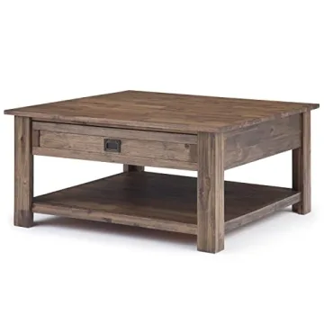 SIMPLIHOME Monroe 38" Rustic Coffee Table in Acacia Wood