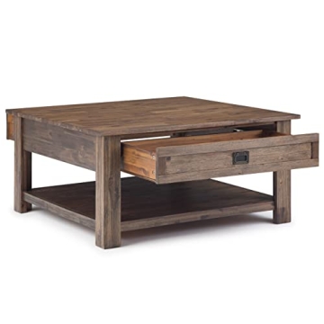SIMPLIHOME Monroe 38" Rustic Coffee Table in Acacia Wood