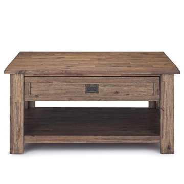 SIMPLIHOME Monroe 38" Rustic Coffee Table in Acacia Wood