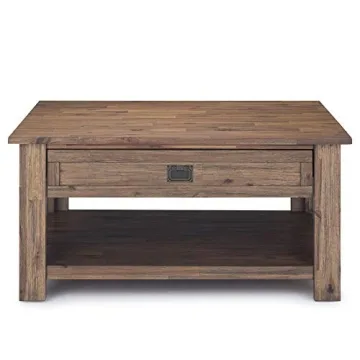 SIMPLIHOME Monroe 38" Rustic Coffee Table in Acacia Wood