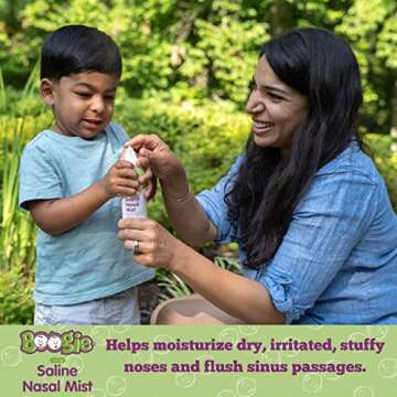 Boogie Baby Saline Nasal Spray Mist, Allergy Relief, Nasal Decongestant, FSA/HSA Eligible, Made with Saline, Unscented, 3.1 Ounce