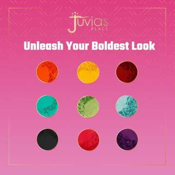 Juvia's Place Palette The Zulu - Turquoise, Red, Purple, Shades of 9, Colorful, Vivid, Vibrant Palette, Pigmented Makeup Palette Color & Shine