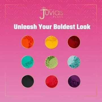 Juvia's Place Palette The Zulu - Turquoise, Red, Purple, Shades of 9, Colorful, Vivid, Vibrant Palette, Pigmented Makeup Palette Color & Shine
