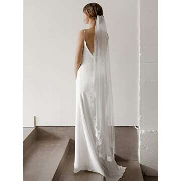 Elegant Unsutuo Lace Bride Wedding Veil for Your Big Day