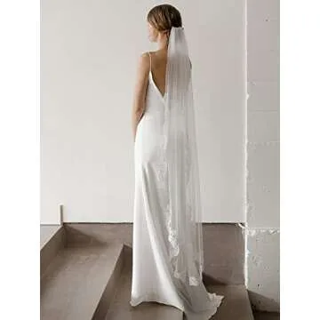 Elegant Unsutuo Lace Bride Wedding Veil for Your Big Day