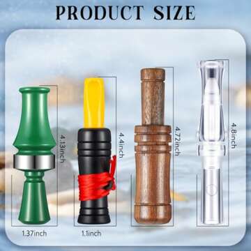WinnerWhy 4 Pieces Duck Calls for Hunting Mallard Realistic Sounding Duck Call Decoys Whistle Game O...