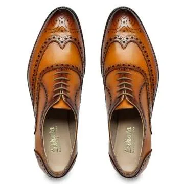 Lethato Men's Handcrafted Leather Brogue Dress Shoes