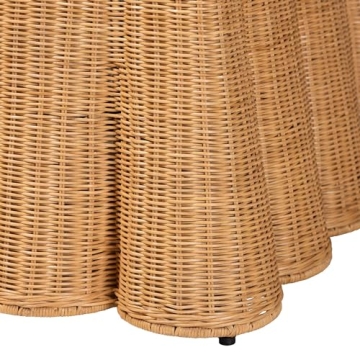 Bali & Pari Honey Rattan Ottoman - Cozy Bohemian Design