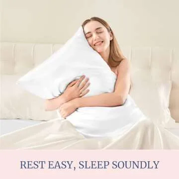 BEDELITE Satin Pillowcase for Hair and Skin, Super Soft and Cooling Similar to Silk Pillow Cases 2 Pack with Envelope Closure, Gift for Women Men(20"x26" Standard Size, White)