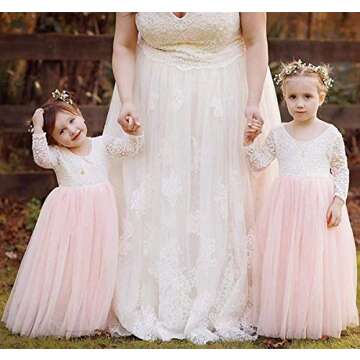 Elegant Toddler Tulle Flower Girl Dress in Pink