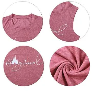Magic Castle Tank Women Magic Kingdom Graphic Vest Summer Casual Vacation Sleeveless Tanks Tops Pink