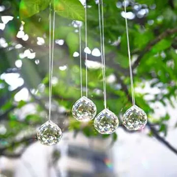 MerryNine 30mm/1.18" 15 Pack Crystal Ball Prism Sun Shine Catcher Rainbow Pendants Maker, Hanging Crystals Prisms for Windows, for Feng Shui, for Gift (Clear)