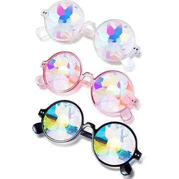Frienda Rave Kaleidoscope Glasses 3 Pairs for Festivals