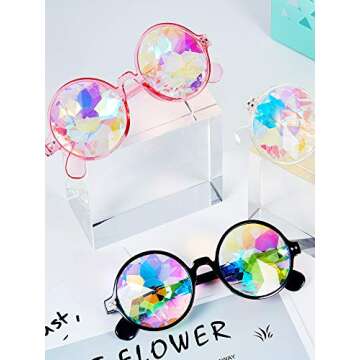 Frienda Rave Kaleidoscope Glasses 3 Pairs for Festivals