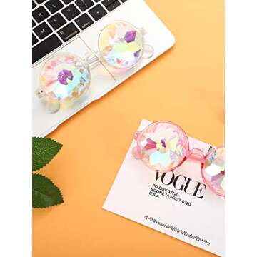 Frienda Rave Kaleidoscope Glasses 3 Pairs for Festivals