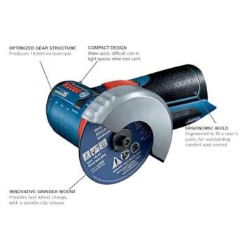BOSCH GWS12V-30N 12V Max Brushless 3 In. Angle Grinder (Bare Tool)