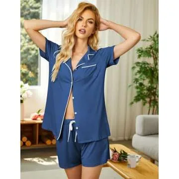 Ekouaer Pajamas Set for Women – Soft and Stylish Short Sleeve Sleepwear