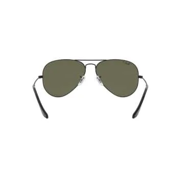 Ray-Ban RB3025 Classic Aviator Sunglasses, Matte Black/Polarized G-15 Green, 58 mm