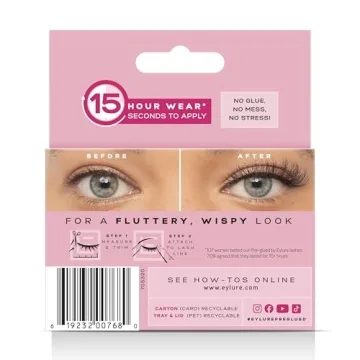 Eylure No. 117 Pre-Glued Wispy Eyelashes for Glam Makeup