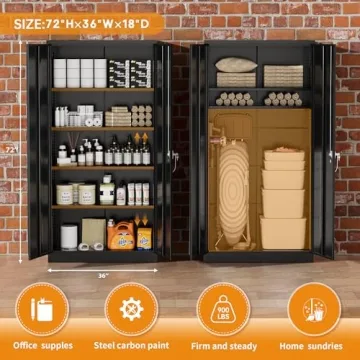 Greenvelly 72" Heavy-Duty Secure Metal Storage Cabinet