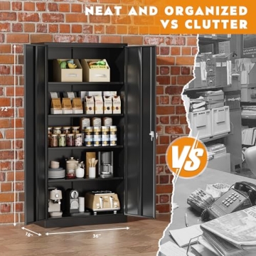 Greenvelly 72" Heavy-Duty Secure Metal Storage Cabinet