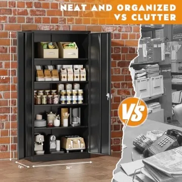 Greenvelly 72" Heavy-Duty Secure Metal Storage Cabinet