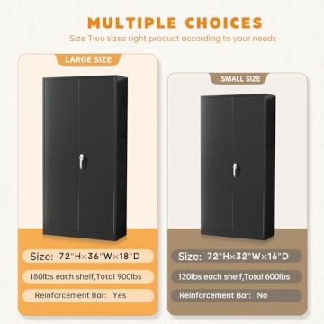 Greenvelly 72" Heavy-Duty Secure Metal Storage Cabinet